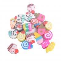 Polymer Clay Jewelry Beads, printing, DIY, mixed colors, 8mm 