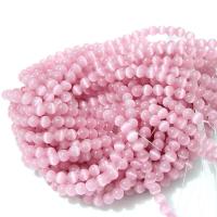Katzenauge Perlen, rund, poliert, DIY, Rosa, Länge:38 cm, verkauft von Strang