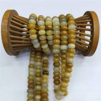 Gelbe Jade Perle, Abakus,Rechenbrett, poliert, DIY, gelb, 5x8mm, Länge:38 cm, verkauft von Strang