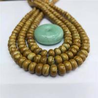 Perles de bois en pierre , pierre de grain, abaque, poli, DIY, jaune de terre cm, Vendu par brin