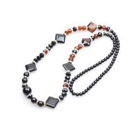 Fashion Sweater Chain Necklace, Smoky Quartz, natural, for woman & faceted, mixed colors cm 