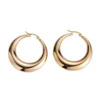 Stainless Steel Hoop Earring, 316L Stainless Steel, 18K gold plated & for woman 