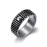Stainless Steel Finger Ring, 316L Stainless Steel, polished & blacken, original color 
