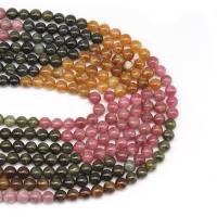 Natural Tourmaline Beads, Round, DIY, mixed colors cm 
