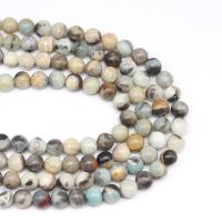 Amazonit Schwarz Gold Perlen, rund, DIY, gemischte Farben, Länge:38 cm, verkauft von Strang