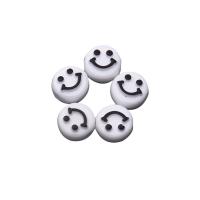 Acrylic Jewelry Beads, Smiling Face, DIY & gold accent 