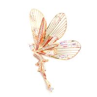 Cubic Zirconia Brooch, Zinc Alloy, Fairy, real gold plated, fashion jewelry & for woman & with cubic zirconia 