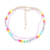 Resin Zinc Alloy Necklace, with Resin, with 3.18 extender chain, 2 pieces & fashion jewelry & for woman, multi-colored .81 Inch 