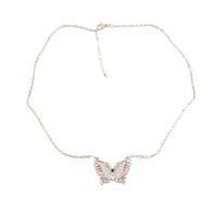 Harz Messing Halskette, mit Verlängerungskettchen von 2.20, Modeschmuck & für Frau & mit Strass, goldfarben, Länge:18.34 ZollInch, verkauft von PC
