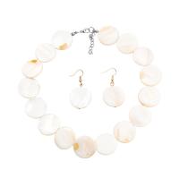 Jewelry Gift Sets, Zinc Alloy, earring & necklace, with Acetate, with 1.92 extender chain, 2 pieces & fashion jewelry & for woman, white .28 Inch 