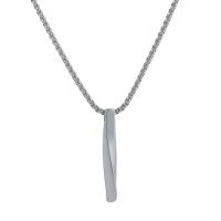 Stainless Steel Jewelry Necklace, with Copper Coated Iron & zinc alloy pendant, Geometrical Pattern, silver color plated & Unisex, silver color Approx 60 cm 
