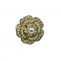 Plastic Pearl Zinc Alloy Earring, with Plastic Pearl & enamel, Flower, gold color plated, for woman, gold 