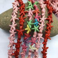 Dyed Natural Turquoise Beads, Starfish, polished, DIY cm 