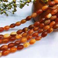 Natürliche Streifen Achat Perlen, Trommel, poliert, DIY, gemischte Farben, Länge:38 cm, verkauft von Strang