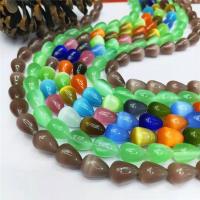 Katzenauge Perlen, Tropfen, poliert, DIY, keine, 12x16mm, Länge:38 cm, verkauft von Strang