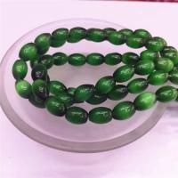Cats Eye Beads, Oval, polished, DIY, green cm 