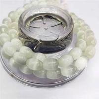 Katzenauge Perlen, Trommel, poliert, DIY, weiß, 10x14mm, Länge:38 cm, verkauft von Strang