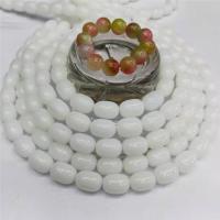 Weiße Chalcedon Perlen, Weiß Chalcedon, Trommel, poliert, DIY, keine, 10x14mm, Länge:38 cm, verkauft von Strang