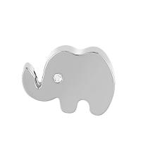Stainless Steel Animal Pendants, Elephant, plated, with rhinestone 