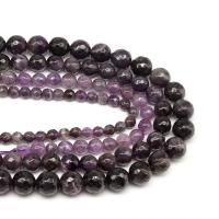 Natürliche Amethyst Perlen, rund, DIY & facettierte, violett, Länge:38 cm, verkauft von Strang