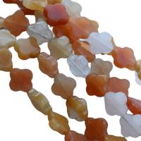 Feuerzeug Imperial Jade Perle, vierblättriges Kleeblatt, poliert, DIY, gemischte Farben, 12x4mm, Länge:39 cm, 30PCs/Strang, verkauft von Strang