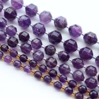 Natürliche Amethyst Perlen, mit Seedbead, Laterne, poliert, DIY & facettierte, violett, Länge:39 cm, verkauft von Strang