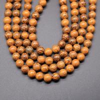 Einzelne Edelstein Perlen, Feuerzeug Imperial Jade, rund, poliert, DIY, gelb, Länge:38 cm, verkauft von Strang
