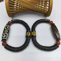 Tibetische Achat Armbänder, Tibetan Achat, mit Kokosrinde, poliert, unisex, gemischte Farben, 14*40mm  3*10mm, Länge:19 cm, verkauft von PC