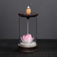 Incense Smoke Flow Backflow Holder Ceramic Incense Burner, Purple Clay, Lotus, plated, for home and office & durable 