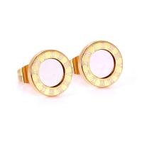 Stainless Steel Stud Earring, with Shell, plated, for woman 10mm 