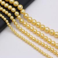 Dyed Shell Beads, Shell Pearl, Round, DIY & faceted, yellow cm 