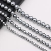 Dyed Shell Beads, Shell Pearl, Round, DIY & faceted, grey cm 