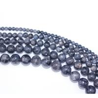 Labradorit Perlen, rund, DIY, schwarz, Länge:40 cm, verkauft von Strang