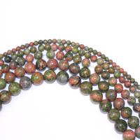 Unakit Perlen, Unakite, rund, DIY, gemischte Farben, Länge:40 cm, verkauft von Strang