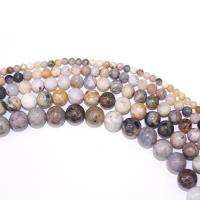 Natural Bamboo Agate Beads, Round, DIY, mixed colors cm 