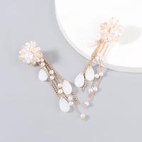 Fashion Fringe Earrings, Zinc Alloy, with ABS Plastic Pearl & Resin, fashion jewelry & for woman 