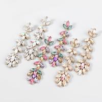 Zinc Alloy Rhinestone Drop Earring, fashion jewelry & for woman & with rhinestone 