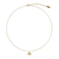 Titan Schmuck Halskette, Titanstahl, mit Perlen, Schale, plattiert, für Frau & mit Strass, keine, 20x15mm, Länge:45 cm, verkauft von PC