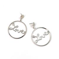 Zinc Alloy Drop Earring, Round, for woman 42mm 