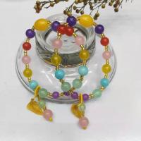 Gemstone Bracelets, Natural Stone, with Crystal & Zinc Alloy, Unisex, multi-colored, 8mmuff0c10*14mm cm 