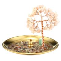Богатое дерево украшения, Природный кварцевый, с нержавеющая сталь, для дома и офиса, Много цветов для выбора отверстие:Приблизительно 3mm, продается PC