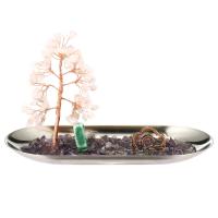 Décoration riche d’arbre, Cristal naturel, avec acier inoxydable, pour la maison et le bureau, plus de couleurs à choisir Environ 2mm, Vendu par PC