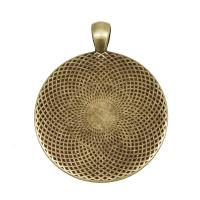 Zinc Alloy Pendant Cabochon Setting, Round, plated, for time gem cabochon 35mm 