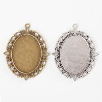 Zinc Alloy Pendant Cabochon Setting, plated, double-sided 