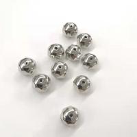 CCB Plastic Beads, Copper Coated Plastic, Round, plated, DIY & faceted, silver color 