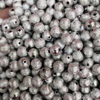 Frosted Acrylic Beads, Round, plated, DIY, silver color, 6-14mm 