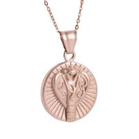 Stainless Steel Jewelry Necklace, plated, sand blast & fashion jewelry & for woman, rose gold color .72 Inch 