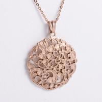 Stainless Steel Jewelry Necklace, plated, fashion jewelry & for woman, rose gold color .72 Inch 