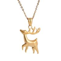 Stainless Steel Jewelry Necklace, Deer, stoving varnish, sand blast & fashion jewelry & for woman, golden .72 Inch 