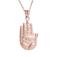 Stainless Steel Jewelry Necklace, Hand, sand blast & fashion jewelry & for woman, rose gold color .72 Inch 